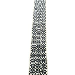 Coach Signature Black and Cream Wool blend scarf